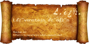 Lövenstein Ödön névjegykártya