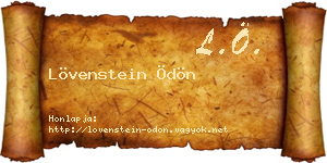 Lövenstein Ödön névjegykártya